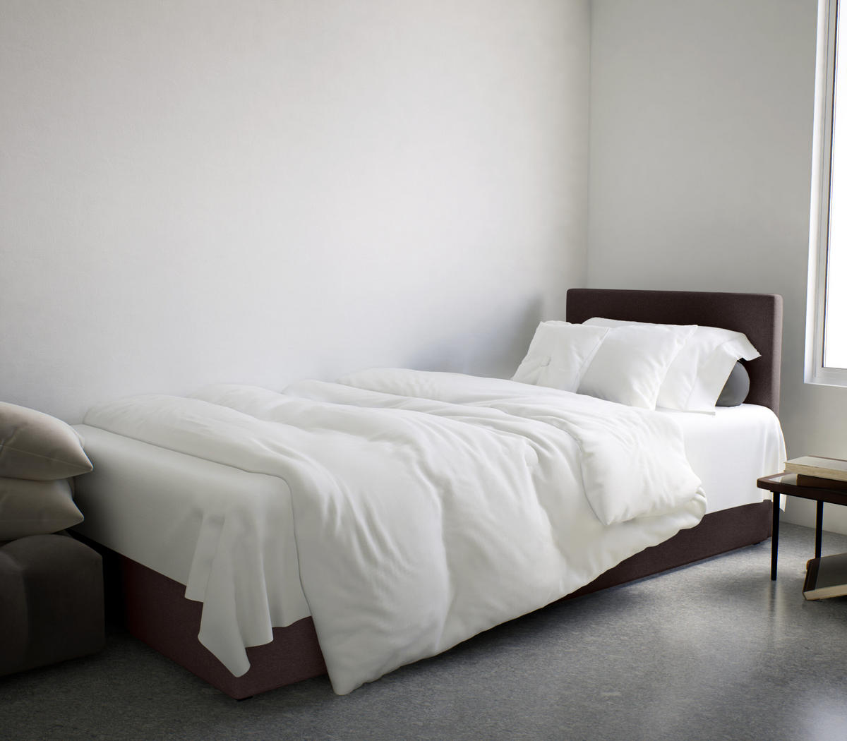 BOXBETT Verdig Mini Basic 100x200 Dunkelbraun Rechts - Braun, Holz (100/200cm) - Fedve