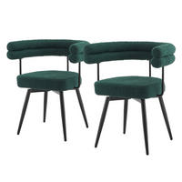 JÍDELNÍ ŽIDLE otočné, sada 2 ks, tmavě zelená látka Teddy - černá/tmavě zelená, kov/textil (63/75/55cm) - ML-DESIGN