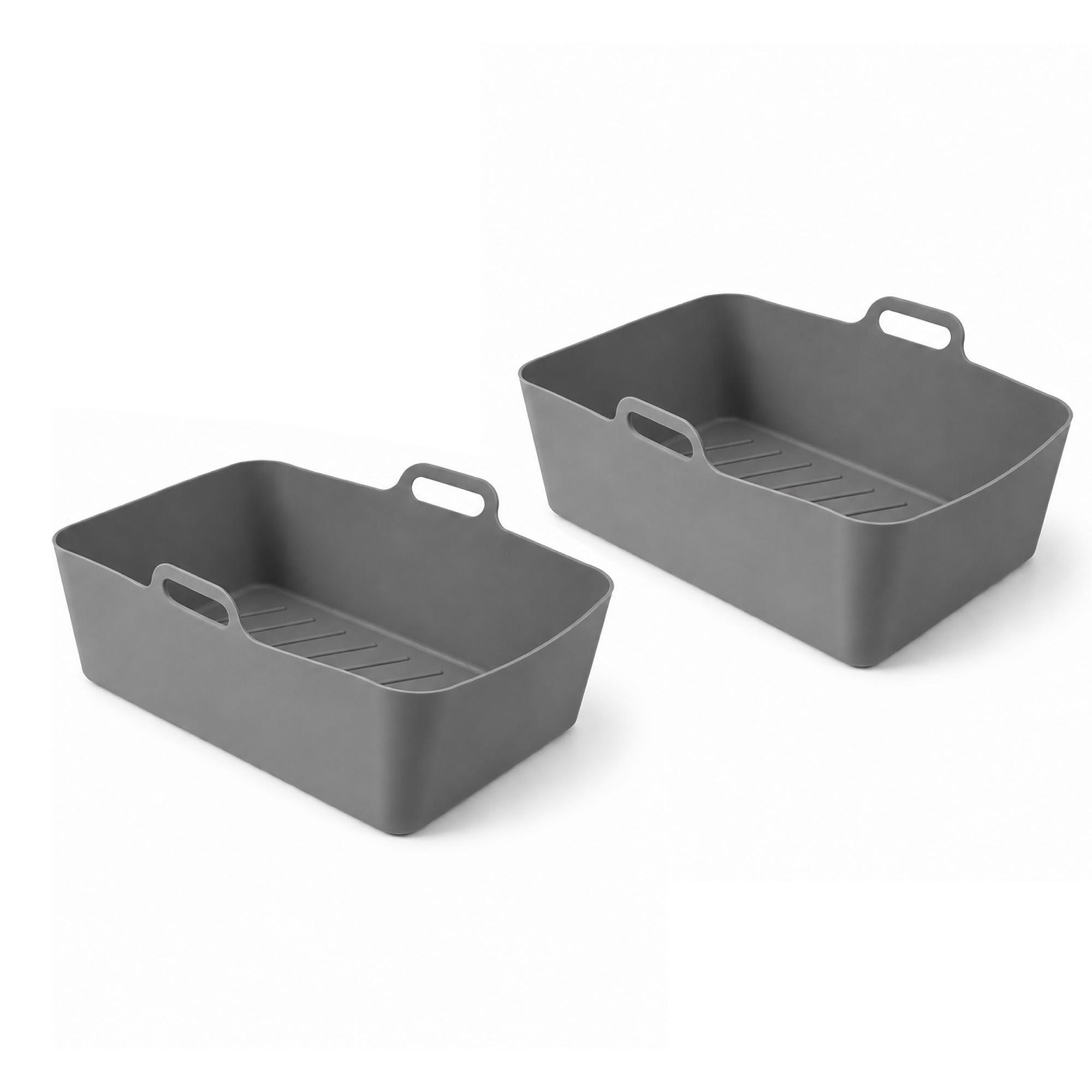 BACKFORM 2er Pack lebensmittelechtes Silikon 20x12x6,5 cm - Grau, Kunststoff - Bestlivings
