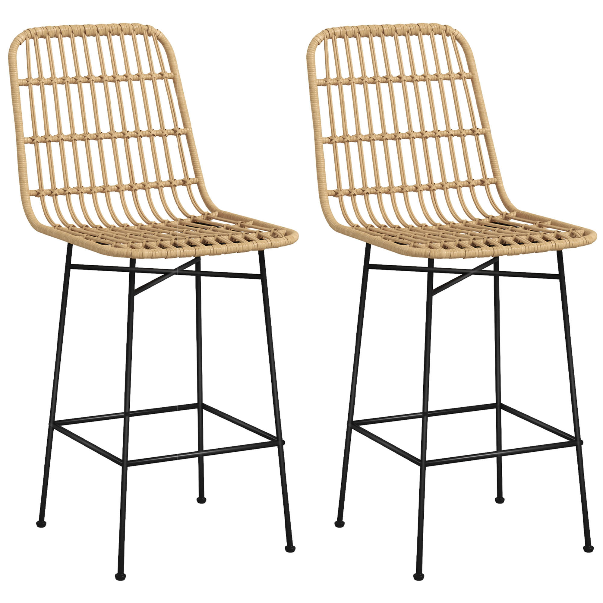 BARHOCKER, PE, Stahl, Gelb - Gelb, Kunststoff (53.5/105/45cm) - HOMCOM