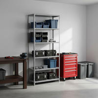 SCHRAUBREGAL PANDA TALL | HxBxT 200x90x50cm | 6 Fachböden | Fachlast 100kg | Verzinkt - Silberfarben, Metall (90/200/50cm) - PROREGAL