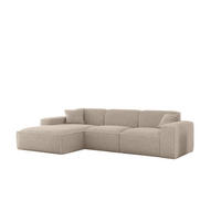 ECKSOFA Celes Premium In Sven - Hellbraun, Holzwerkstoff/Textil (266/165cm) - Fun Möbel