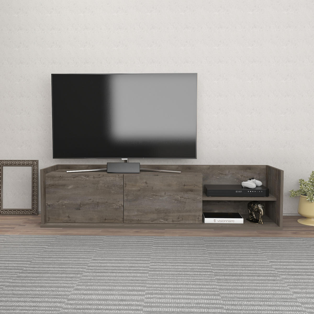 TV-ELEMENT Krog Wenge - Walnussfarben, Holzwerkstoff (160/36.8/35cm)