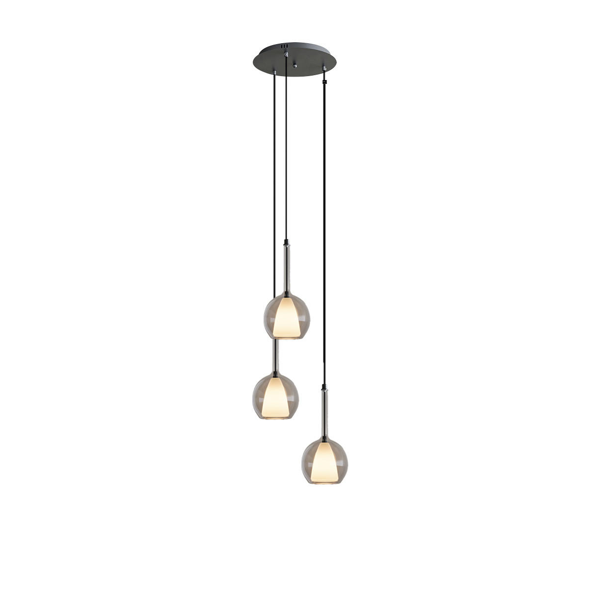 GALERIELEUCHTE Belluna 3-flammig Klar Ø 14cm - Klar, Glas (14/14/35cm) - s.luce