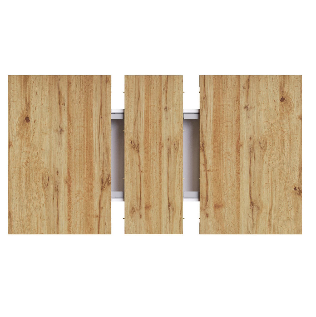 AUSZIEHBARER Esstisch MDF mit Stauraum & Weinregal, 110-140/80/75 cm, Natur/Weiß - Weiß, Holzwerkstoff (110/80/75cm) - Redom