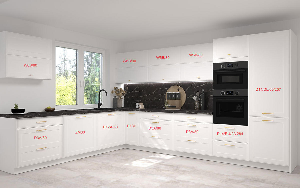 WINKELKÜCHE Salo weiß matt / weiß supermatt 387 / 268 / 207cm 12-teilig - Weiß, Holzwerkstoff/Metall (387/207/268cm) - Feldmann-Wohnen