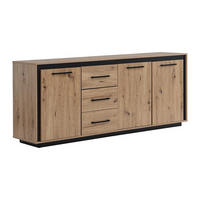 SIDEBOARD mit 3 Türen & 3 Schubladen - MDF - Naturfarben & Schwarz - NALAMANE - Naturfarben, Holz (180/75/40cm) - Vente-Unique