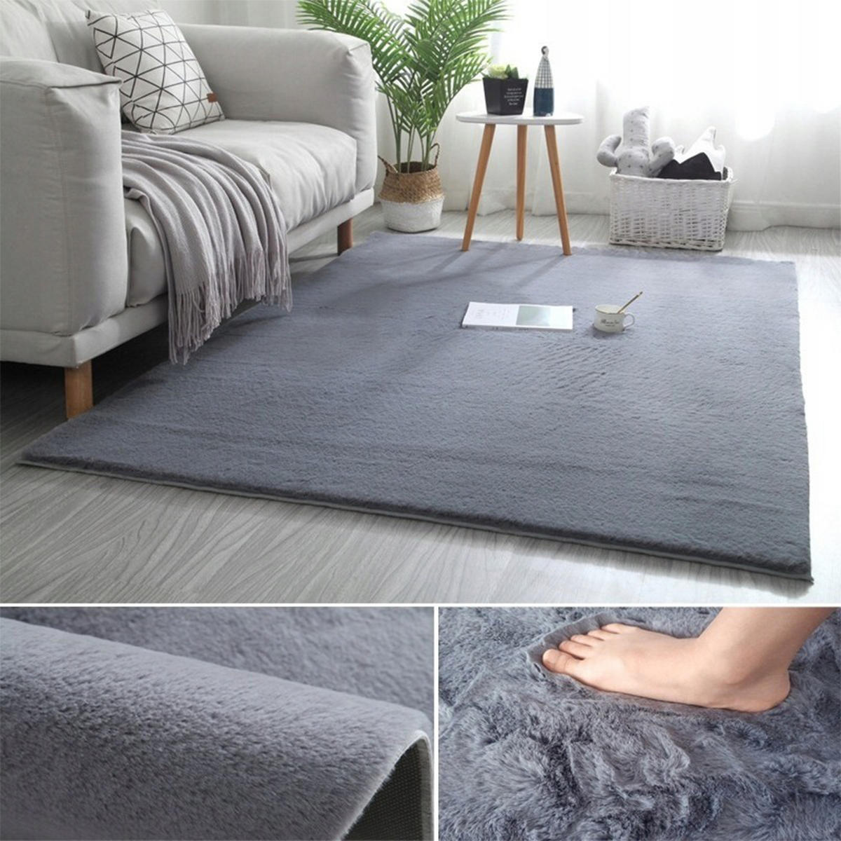 TEPPICH, grau 140/200 cm - Dunkelgrau, Textil (140/200cm)