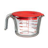 MESSBECHER - mit Deckel - hitzebeständiges Glas - 1 Liter - Transparent, Glas (1L) - Sareva