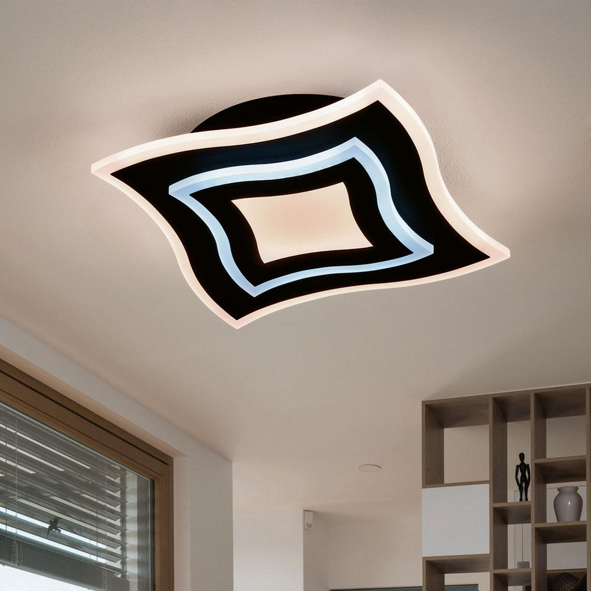 LED DECKENLEUCHTE Metall Schwarz - Schwarz, Metall (32.5/32.5/6cm)