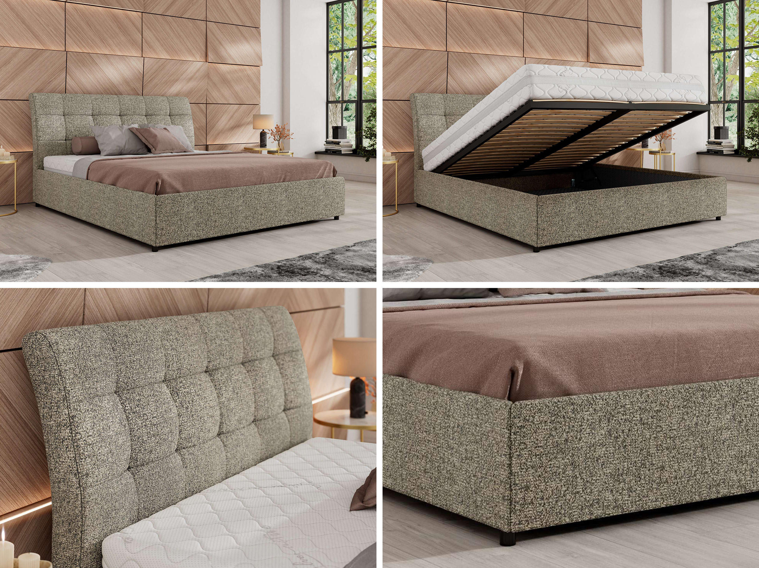 Thumbnail - MKS Polsterbett, Grau, Textil, H2, Rechteckig, 160x200 cm, Oeko-Tex®, Schlafzimmer, Betten, Polsterbetten