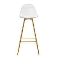 BARHOCKER 2er-Set Gold und Transparent mit Rückenlehne - Goldfarben, Metall (38/96.5/33cm) - PANGIVO