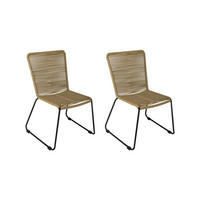 GARTENSTUHL 2ER-SET ISRA - Taupe, Textil/Metall (58/88/55cm) - SAM