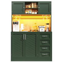 BUFFET 120/188/40 cm Grün aus MDF mit LED-Beleuchtung - Grün, Holzwerkstoff (40/188/120cm) - OKMYHOME