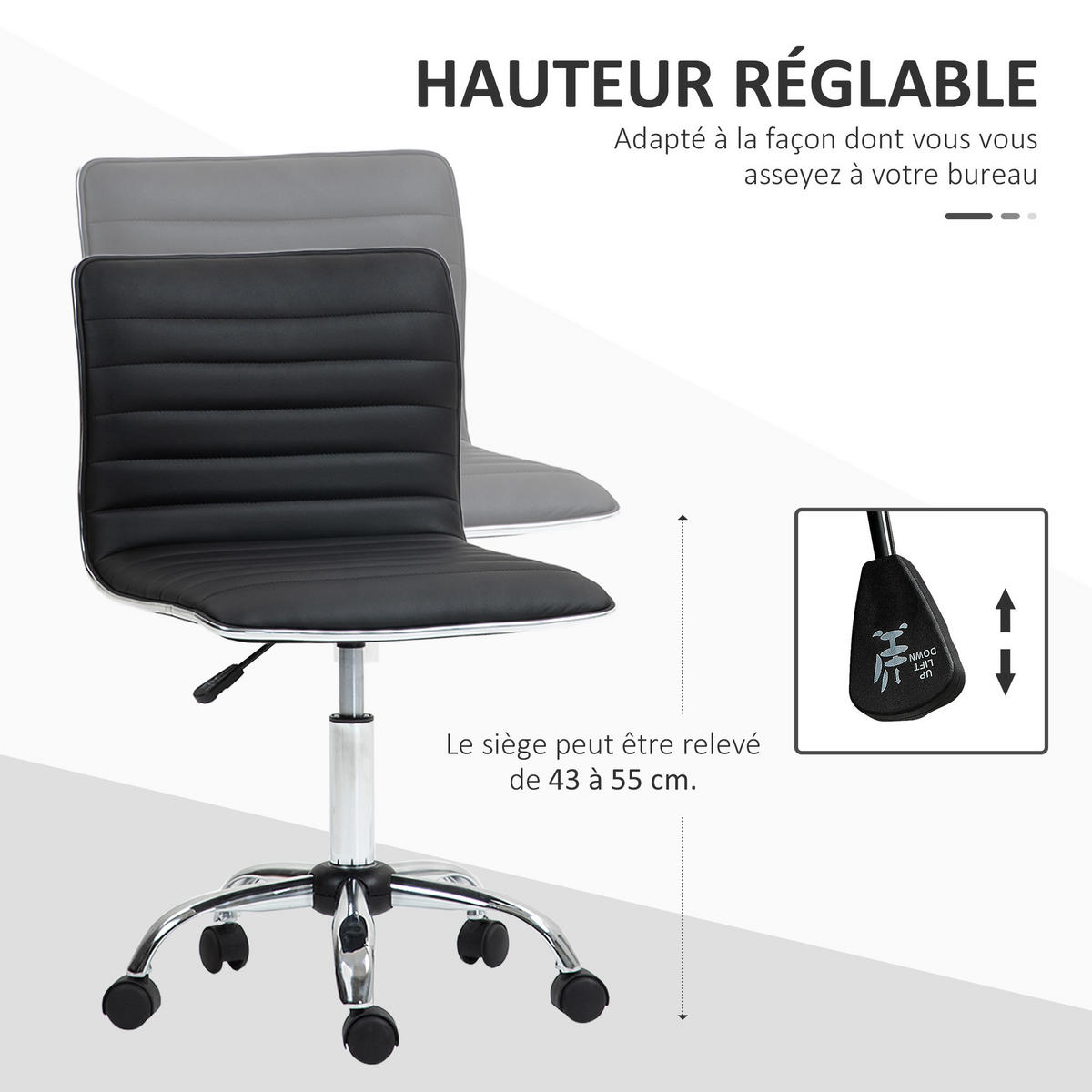 DREHSTUHL DE-11709 höhenverstellbar 360° drehbar Schwarz - Schwarz, Metall (52/90/48cm) - ComfortXL