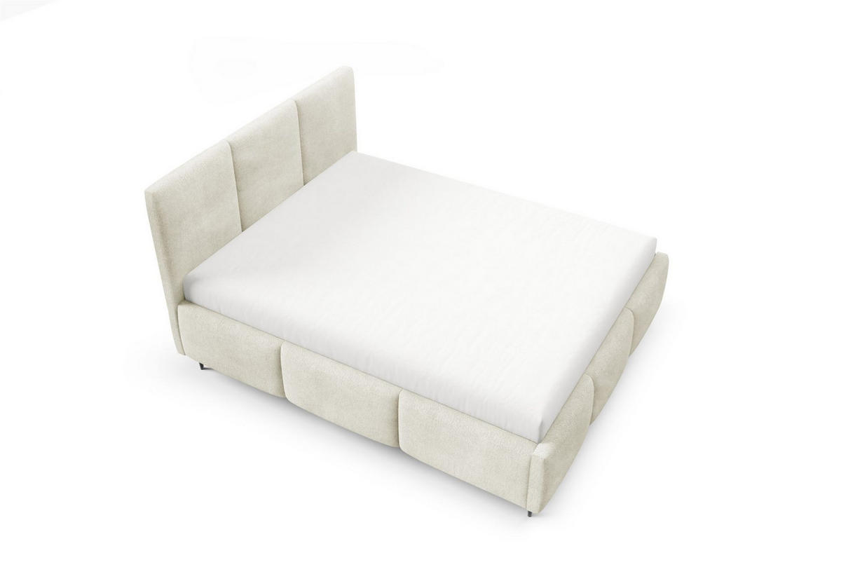POLSTERBETT Miami - Creme, Holzwerkstoff/Textil (160/200cm) - Fun Möbel