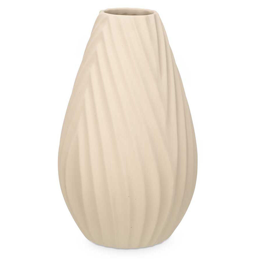 VASE Keramik Diagonal Stripe beige - Beige, Keramik (41cm) - Giftdecor