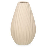 VASE Keramik Diagonal Stripe beige - Beige, Keramik (41cm) - Giftdecor