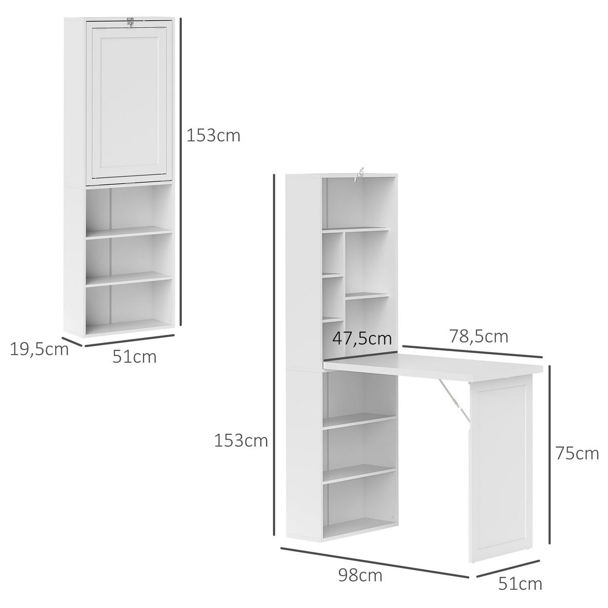 BÜROTISCH Weiß 1 Stück - Weiß, Holzwerkstoff (51/153/98cm) - GiPP