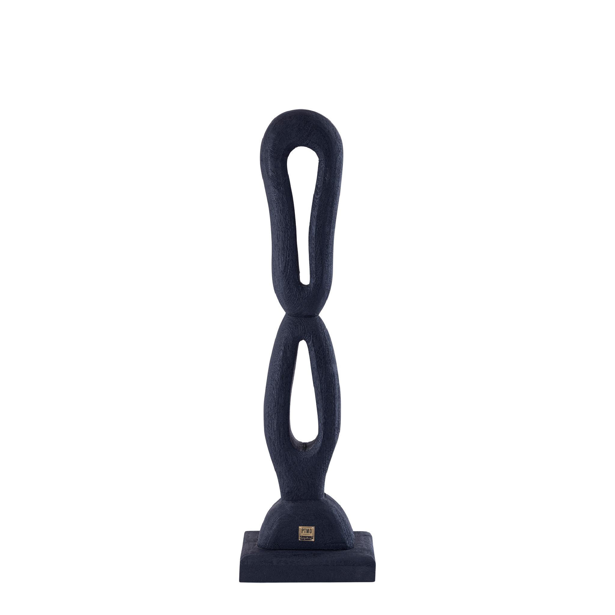 SKULPTUR Rhyce Schwarz 17/11/65cm - Schwarz, Holz (11/65/17cm) - PTMD Collection