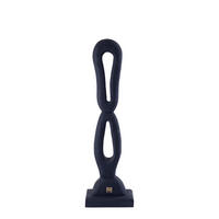 SKULPTUR Rhyce Schwarz 17/11/65cm - Schwarz, Holz (11/65/17cm) - PTMD Collection