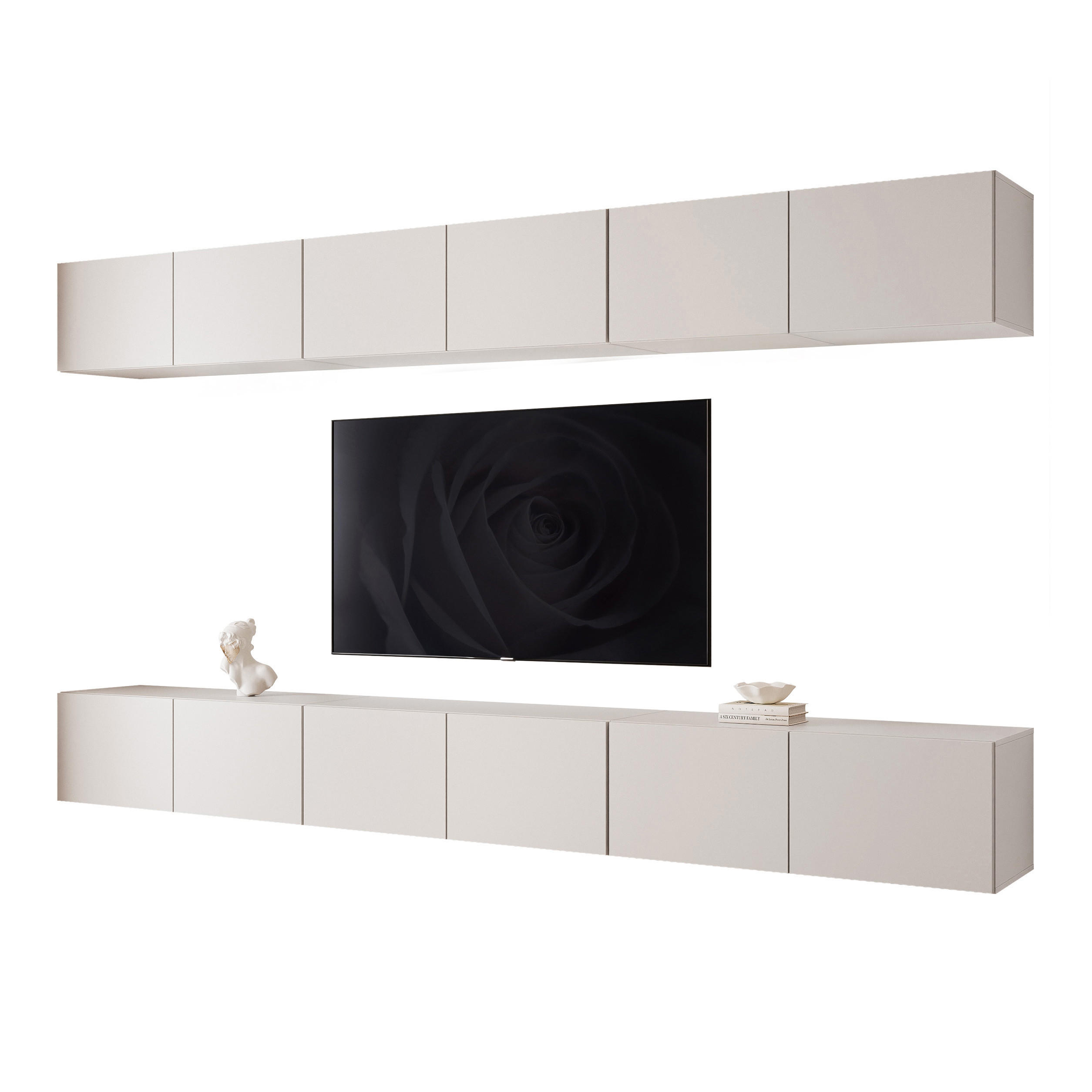 TV-LOWBOARD ANGEL V mit LED-Beleuchtung, 300 cm Kaschmir - Kaschmir, Holzwerkstoff (300/36/40cm) - Idohome