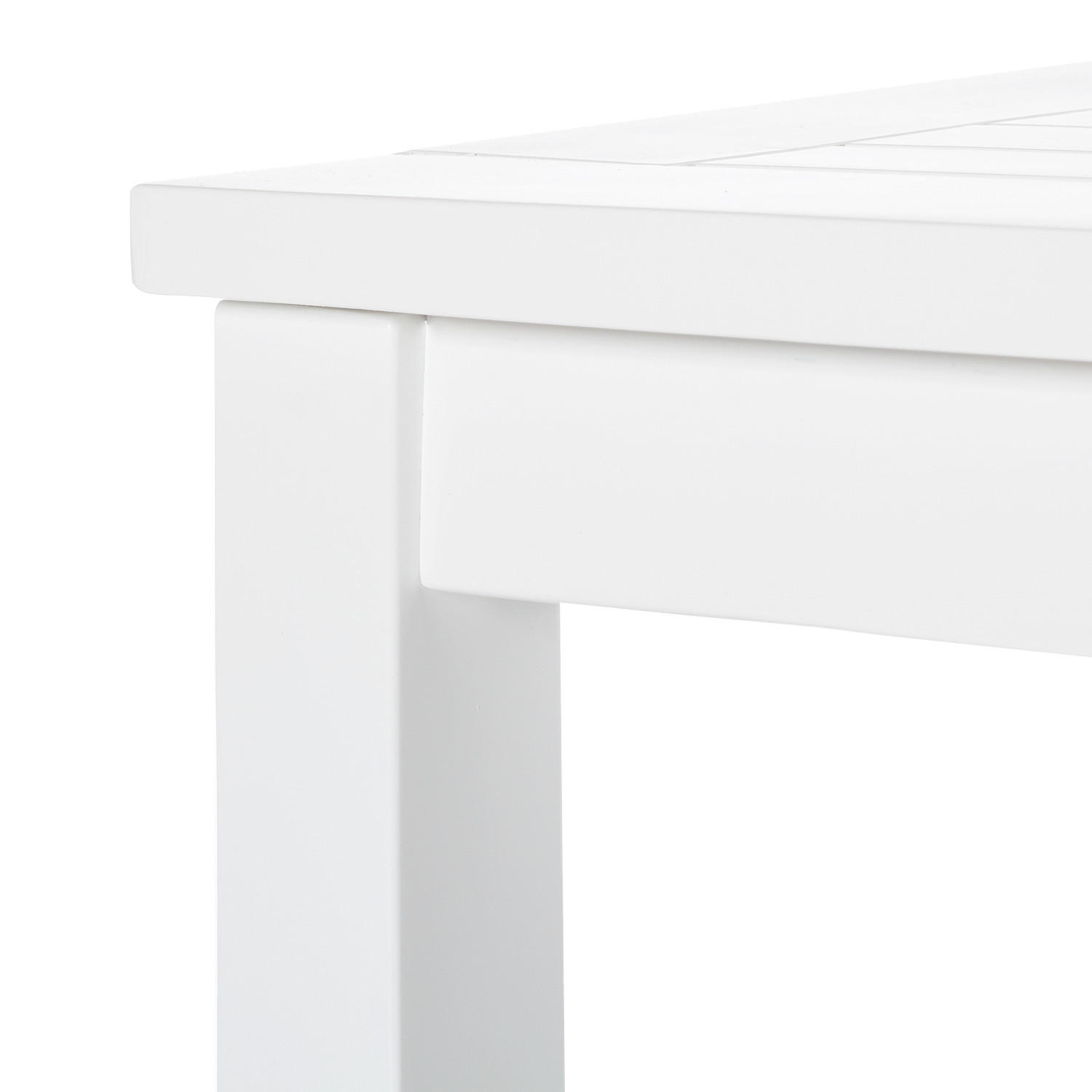 ESSTISCH - Akazie massiv - Weiß - Weiß, Holz (80/150/74cm) - home24
