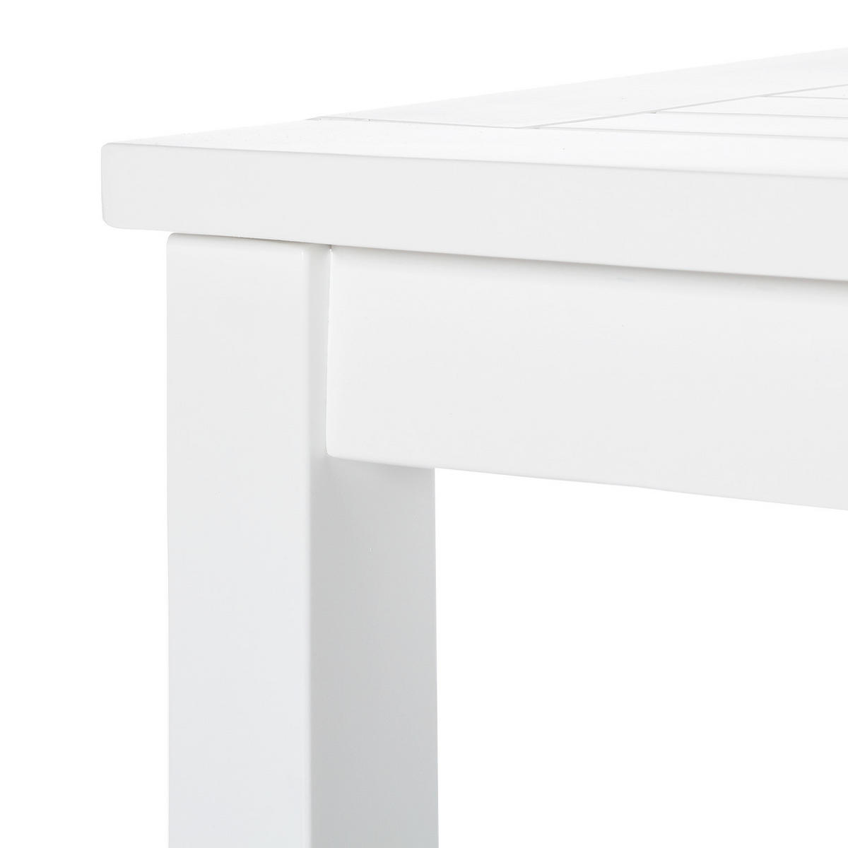 ESSTISCH - Akazie massiv - Weiß - Weiß, Holz (80/150/74cm) - home24
