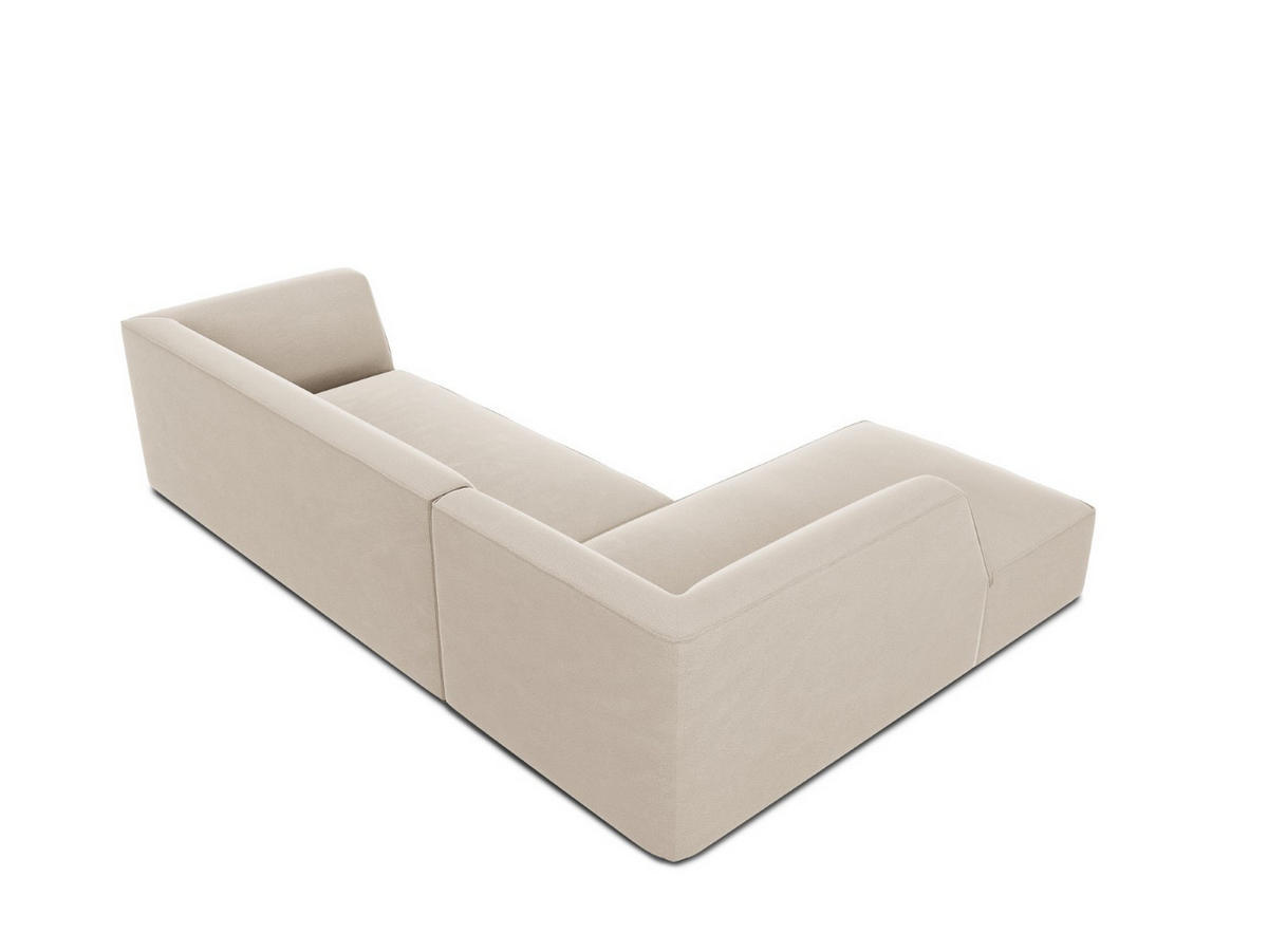 ECKSOFA links Ruby aus Samt beige 4 Sitzplätze - Beige, Textil (180/273cm) - Micadoni