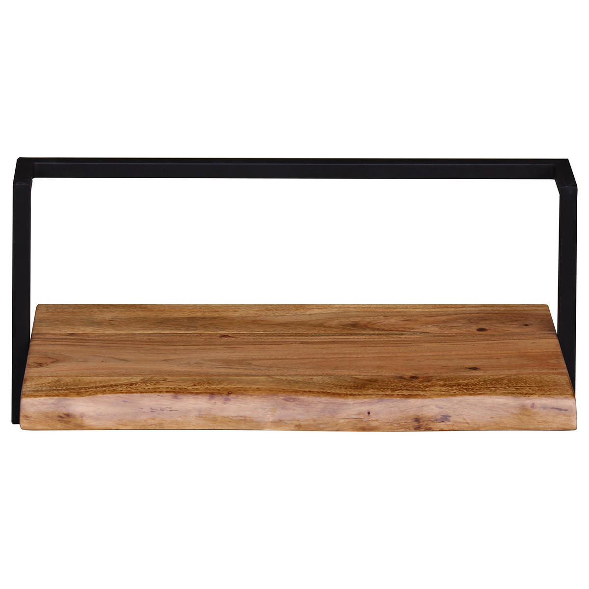 WANDREGAL - Akazie massiv / Metall - Akaziefarben, Metall (65/30/26cm) - home24