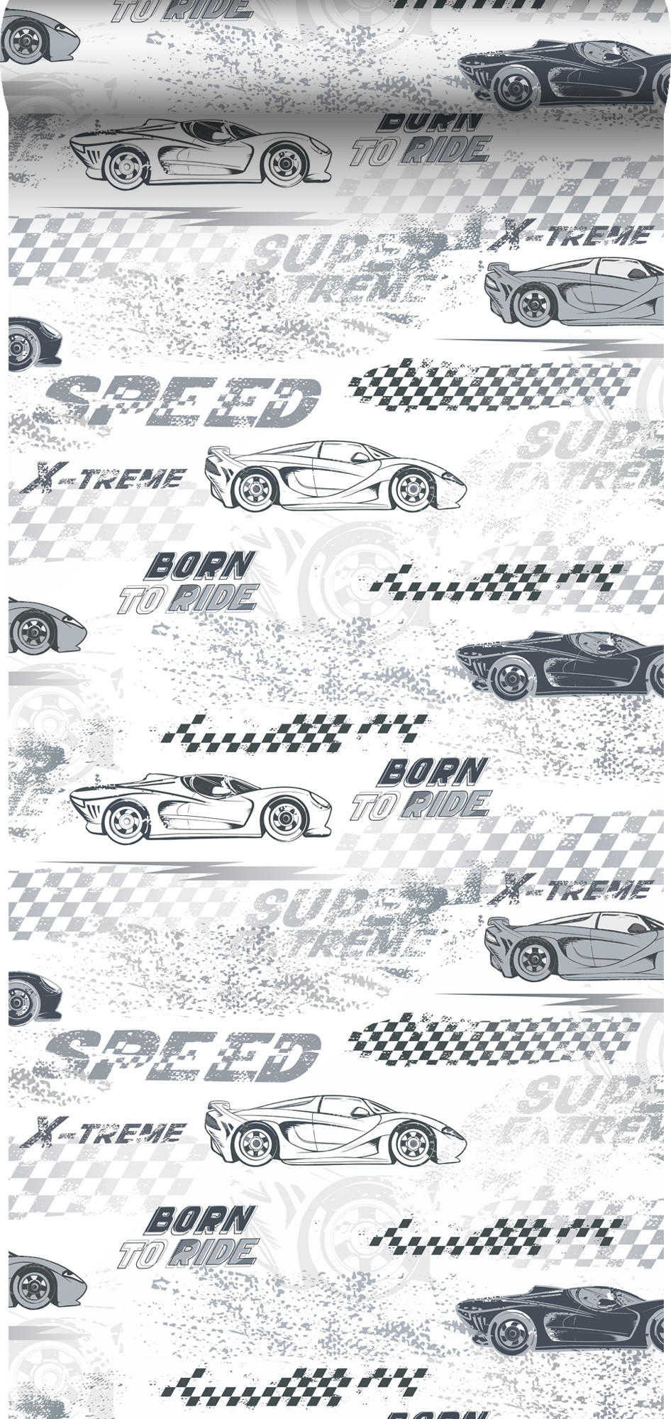 TAPETE Rennwagen 50 x 900 cm - Schwarz, Papier (50/0.1cm) - Sanders & Sanders
