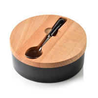 ZUCKERDOSE Basic Kitchen Cookini Schwarz 14.7/14.7/5.8 cm Keramik - Schwarz, Keramik (14.7/5.8cm) - Mondex