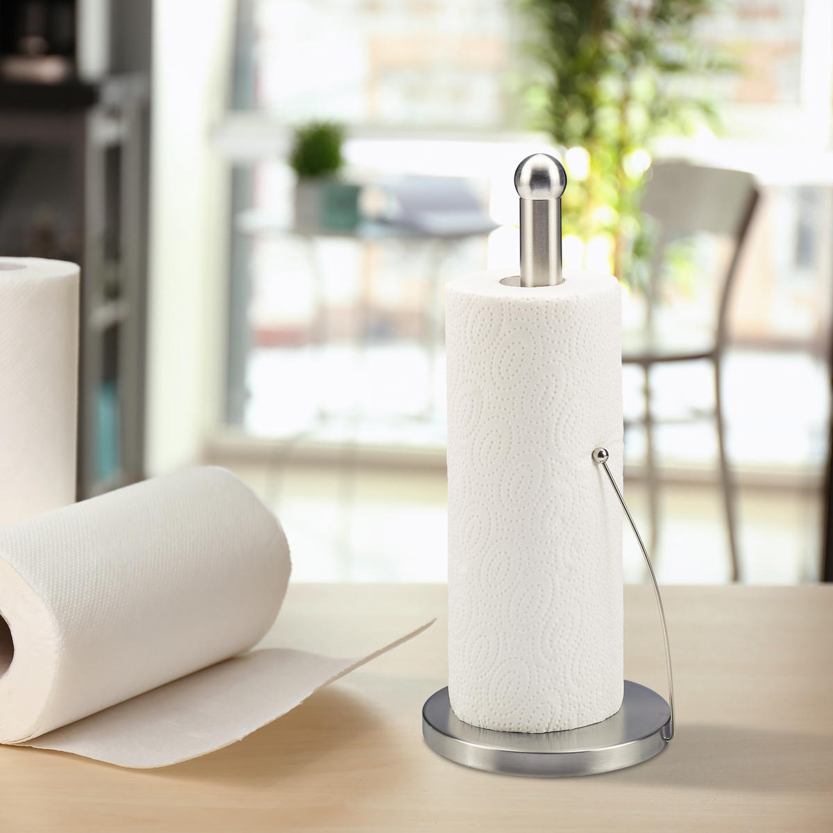 KÜCHENROLLENHALTER - Silberfarben, Metall (15/35/15cm) - Relaxdays