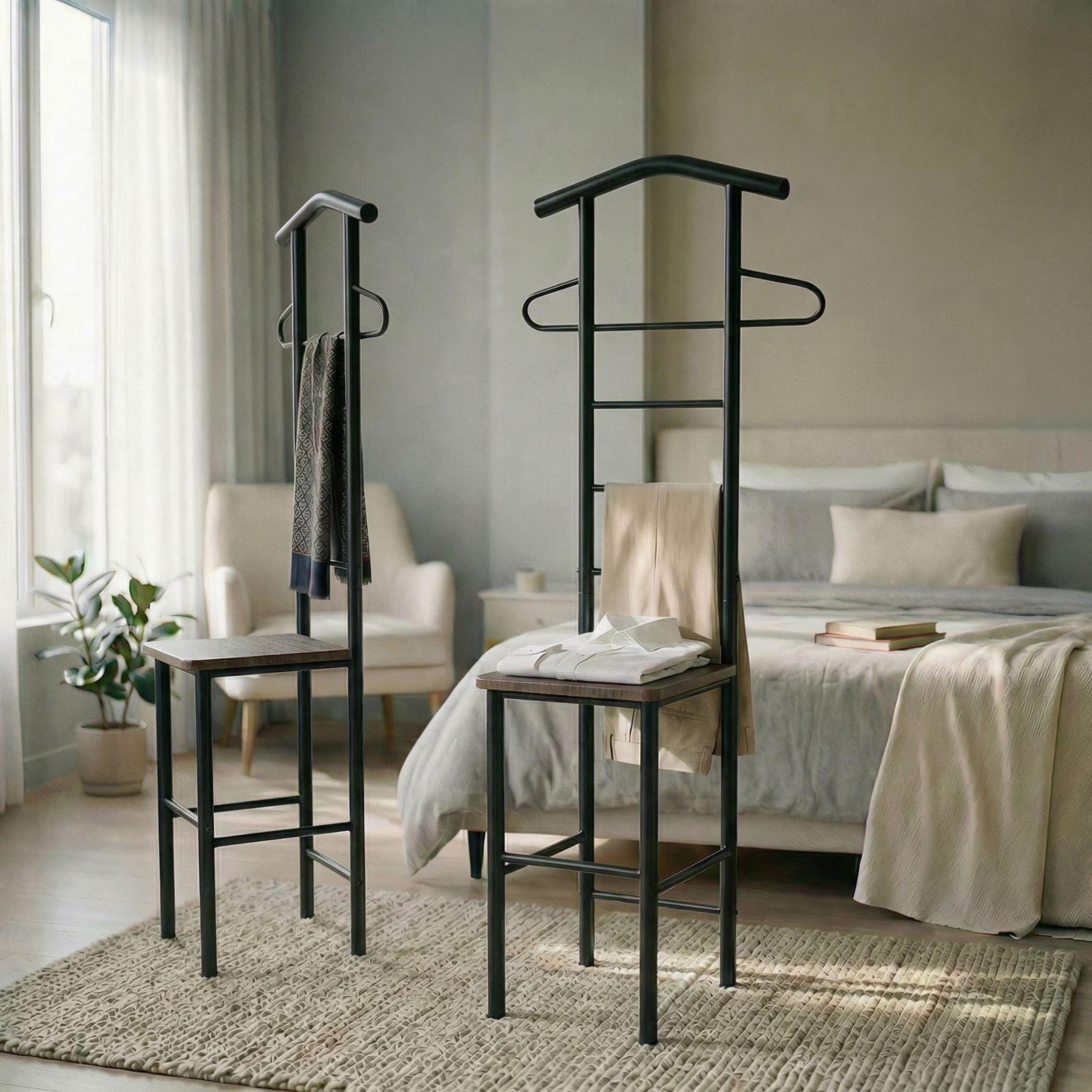 HERRENDIENER JIVO 2ER-SET - Schwarz/Braun, Metall (53/121/47cm) - CARO-Möbel