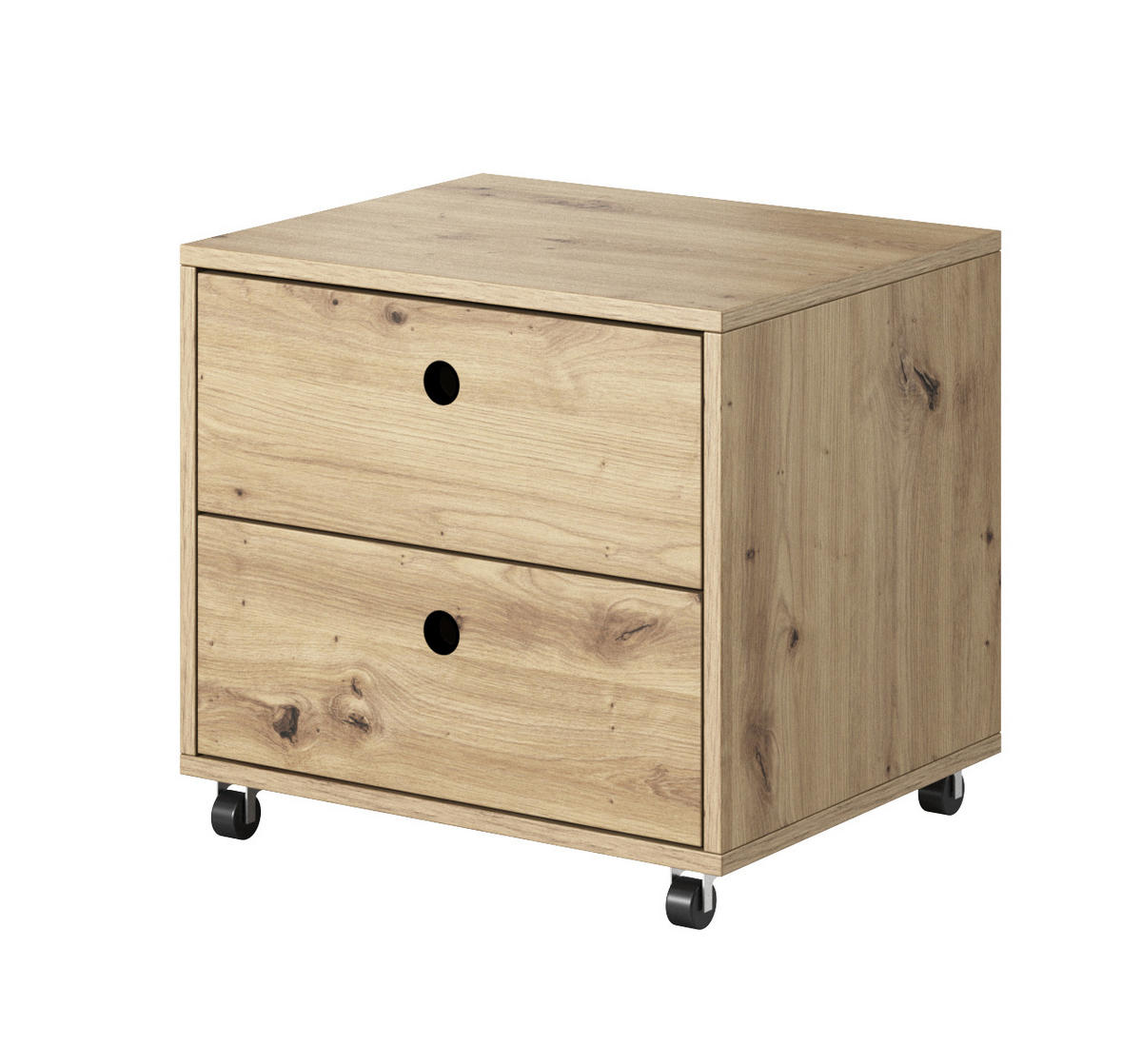 SCHREIBTISCH MIT CONTAINER Kuki Bernstein Eiche / Platingrau 2-teilig - Braun, Holz/Holzwerkstoff (50/138/76cm) - Feldmann-Wohnen