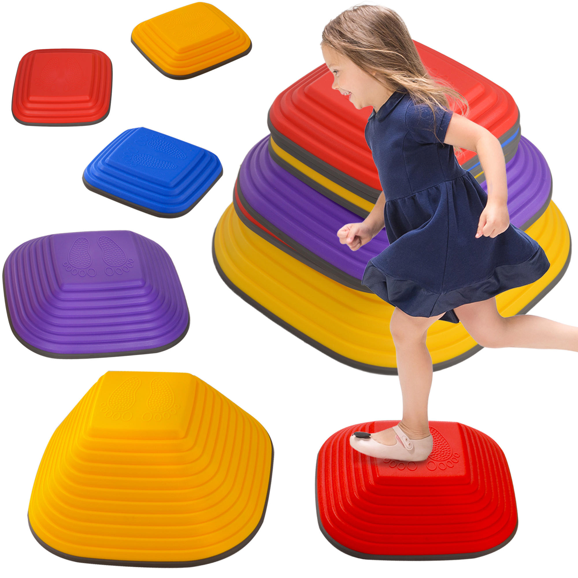 BALANCE-TRITTSTEINE DE-10178 6 Teile, rutschfest Bunt - Multicolor, Kunststoff (34.3/15.5/34.3cm) - ComfortXL