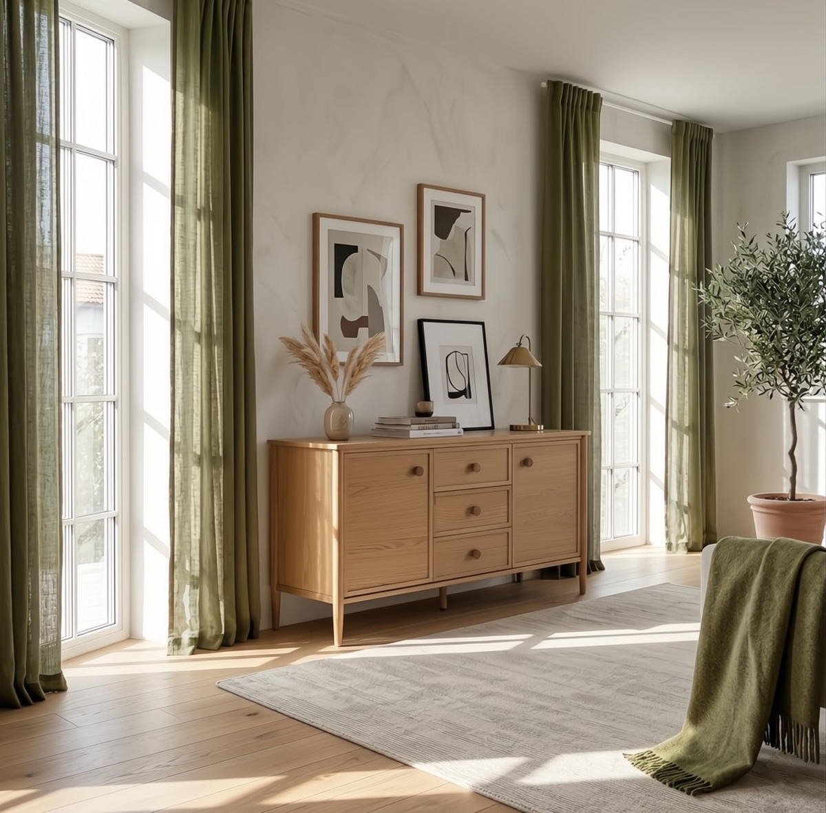SIDEBOARD Rose, Eiche - Beige, Holz (150/80/45cm) - WOODEK