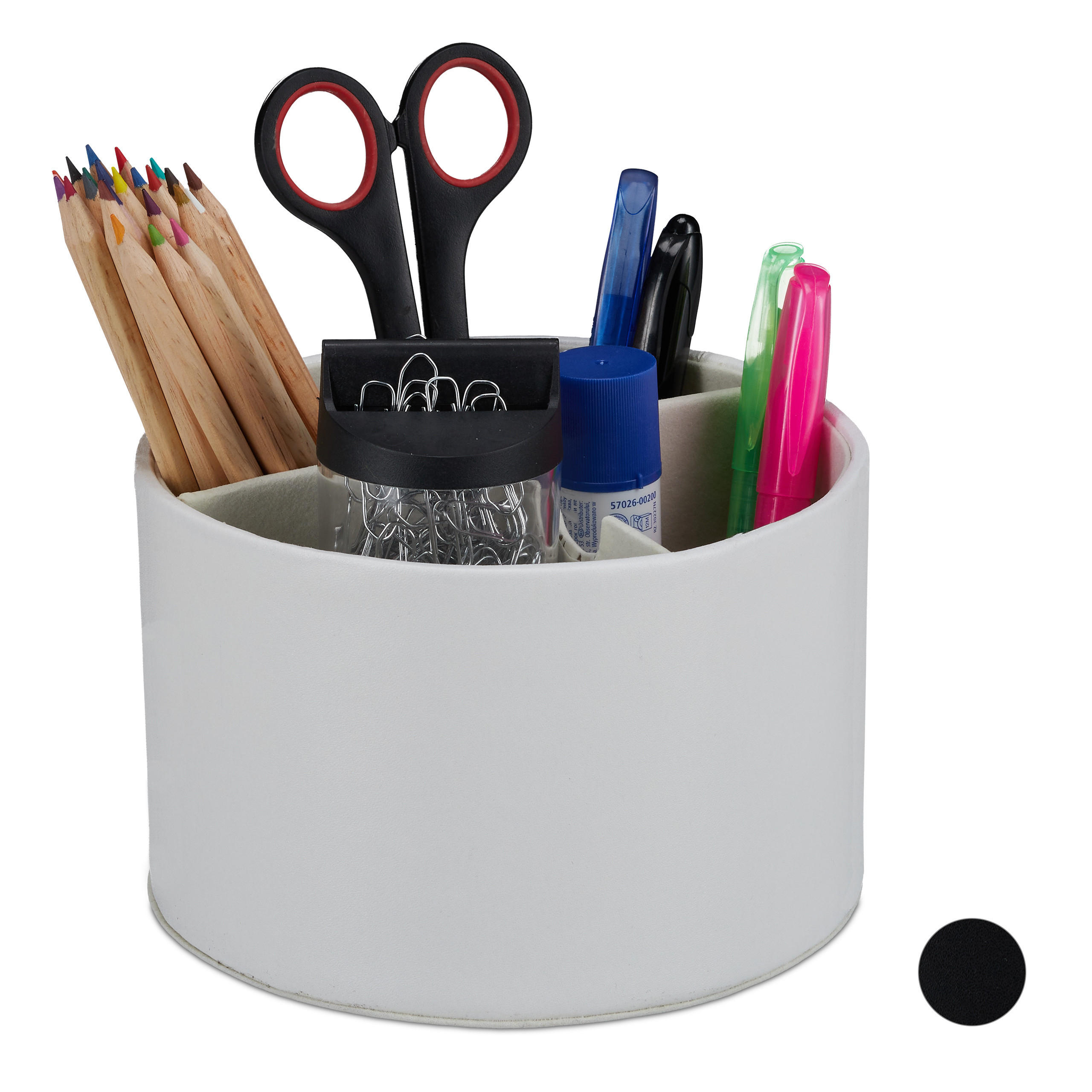 STIFTEHALTER - Weiß, Wellpappe/Kunststoff (16/16/11.5cm) - Relaxdays