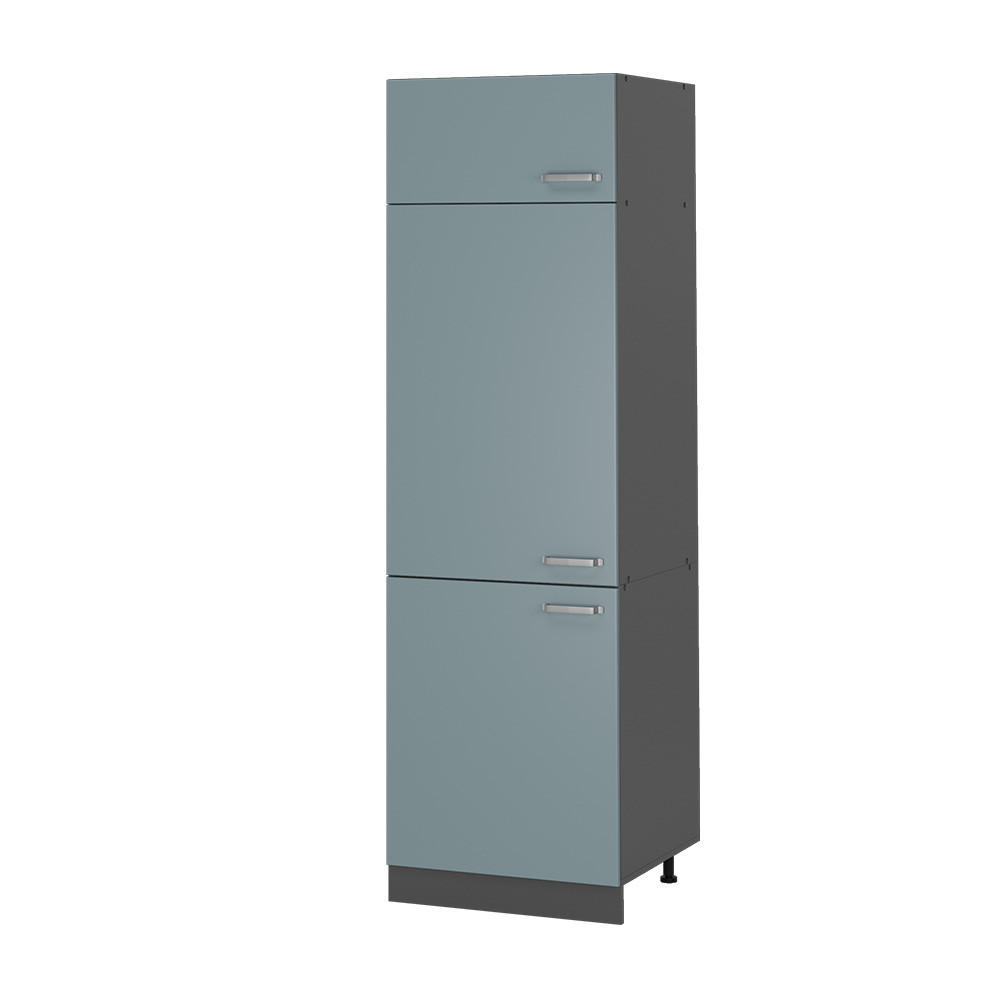 KÜHLUMBAUSCHRANK R-Line Blau-Grau 60 cm - Anthrazit/Blaugrau, Holzwerkstoff (60/206.8/57.2cm) - Vicco