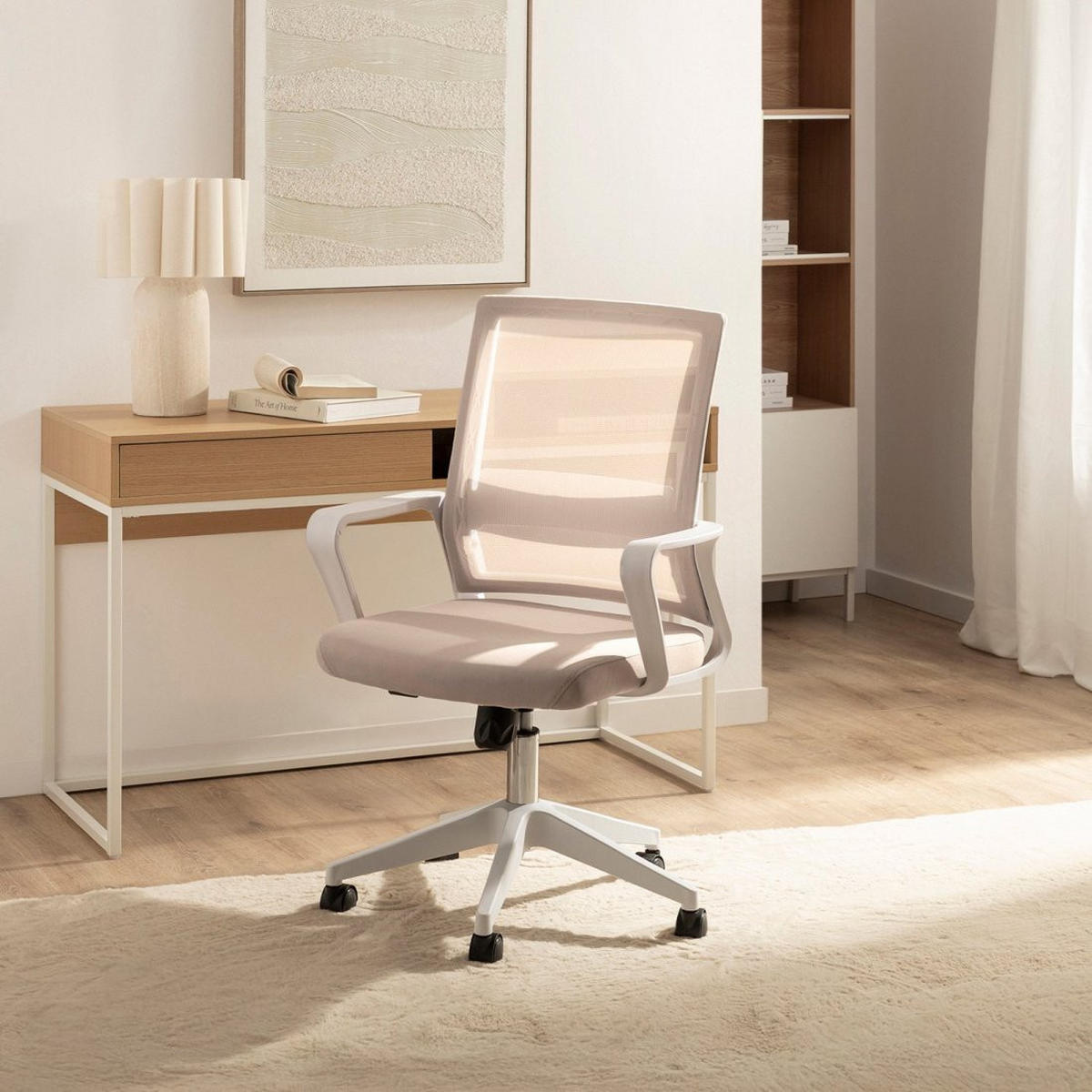 SCHREIBTISCHSTUHL Sayla Beige 60 cm x 95-105 cm - Beige, Kunststoff (60/95/60cm)