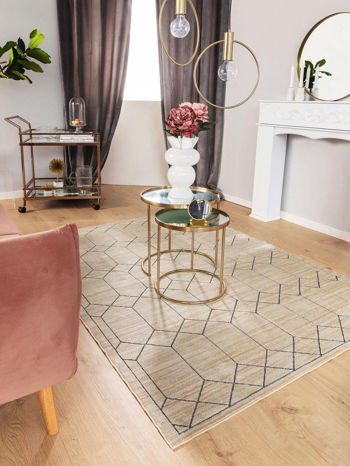 TEPPICH Daisy Cream 140x200 cm - Creme, Textil (140/200cm) - benuta