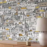 TAPETE Landschaft aus echtem Papier, 200x280cm, 8 Bögen - Grau, Papier (200/280cm) - WALLPAPERS4BEGINNERS