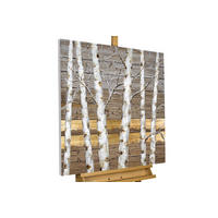 ACRYLBILD HANDGEMALT 80/80 cm - Beige/Goldfarben, Holz/Textil (80/80cm) - KUNSTLOFT
