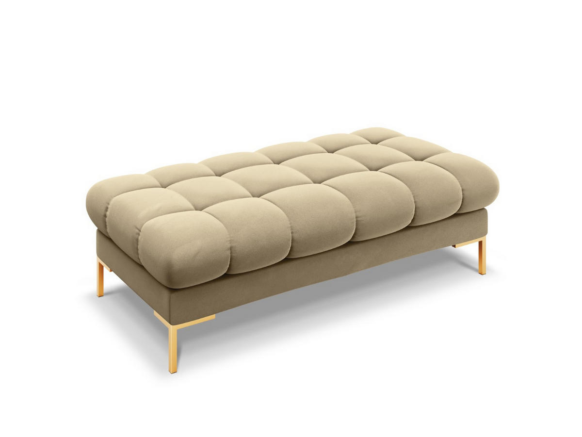 BANK Mamaia aus Samt beige 2 Sitzplätze - Beige, Textil (133/41/62cm) - Micadoni