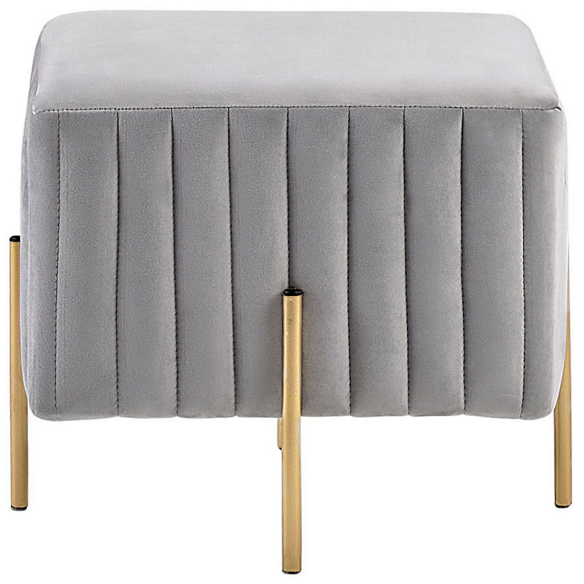 HOCKER Dayton 48/48/41 cm - Grau, Textil (48/41/48cm) - Beliani