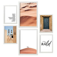 POSTER Set Mit 6 Marokko Wüste Wandbild A3 & A4 Weißer Rahmen - Weiß, Papier (29/3cm) - Nacnic
