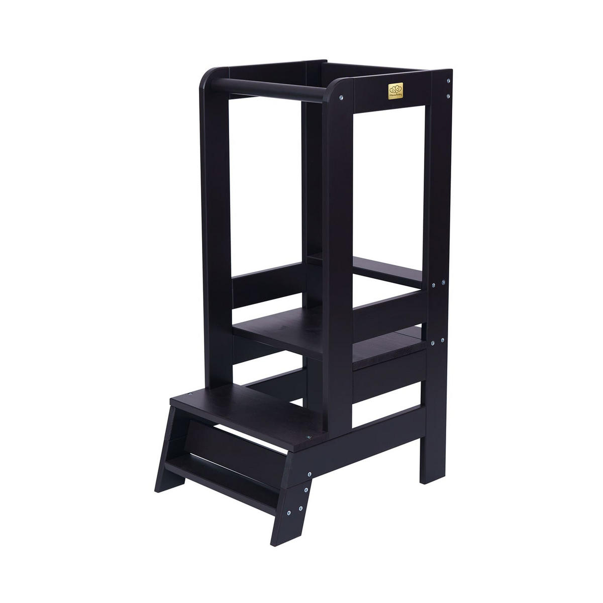 LERNTURM für Kinder, Natur Holz, Schwarz - Schwarz, Holz (39/90/90cm) - MeowBaby