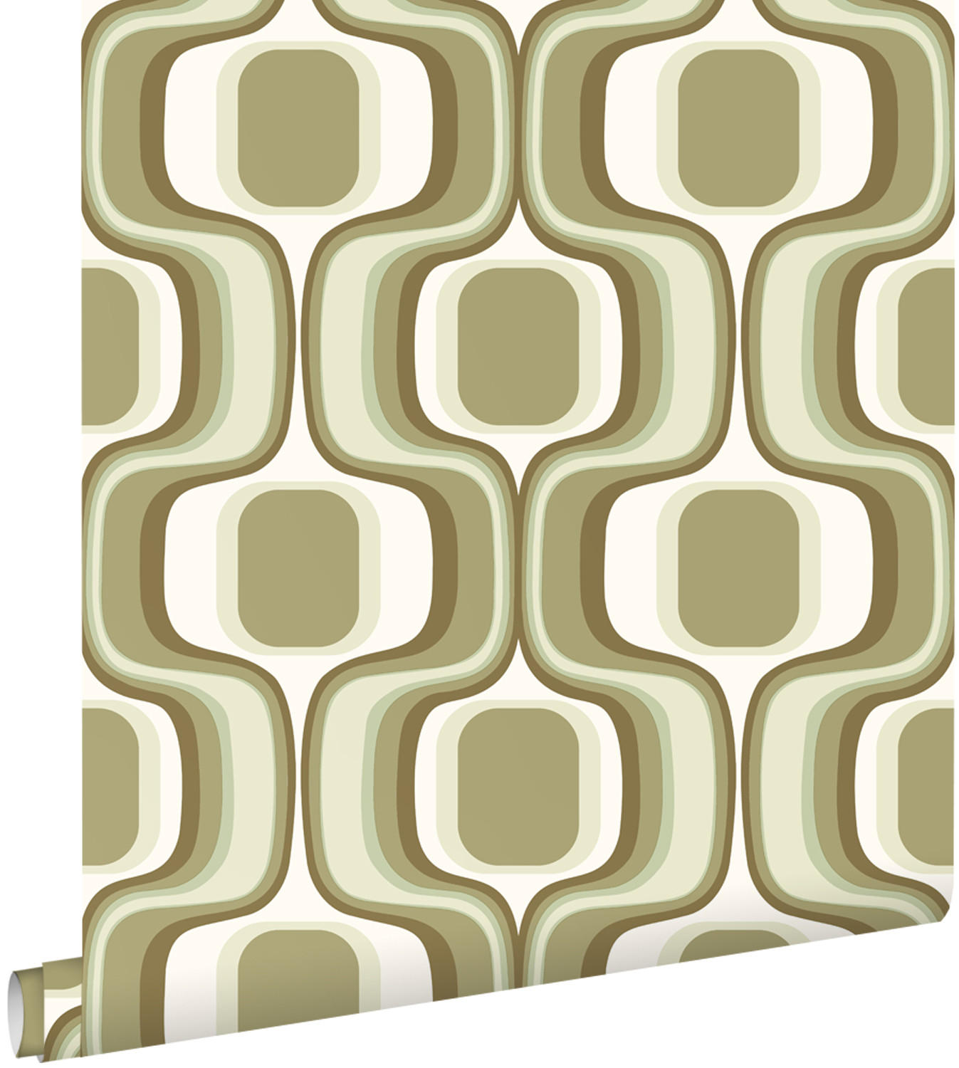 TAPETE Retro-Ornamente 50 x 900 cm - Grün, Papier (50/900cm) - ESTAhome