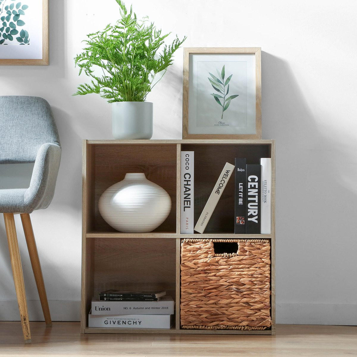 REGALMÖBEL 4 fächer 29,5/61,5/29,5 cm - Eichefarben, Holzwerkstoff (61.5/61.5/29.5cm) - Calicosy