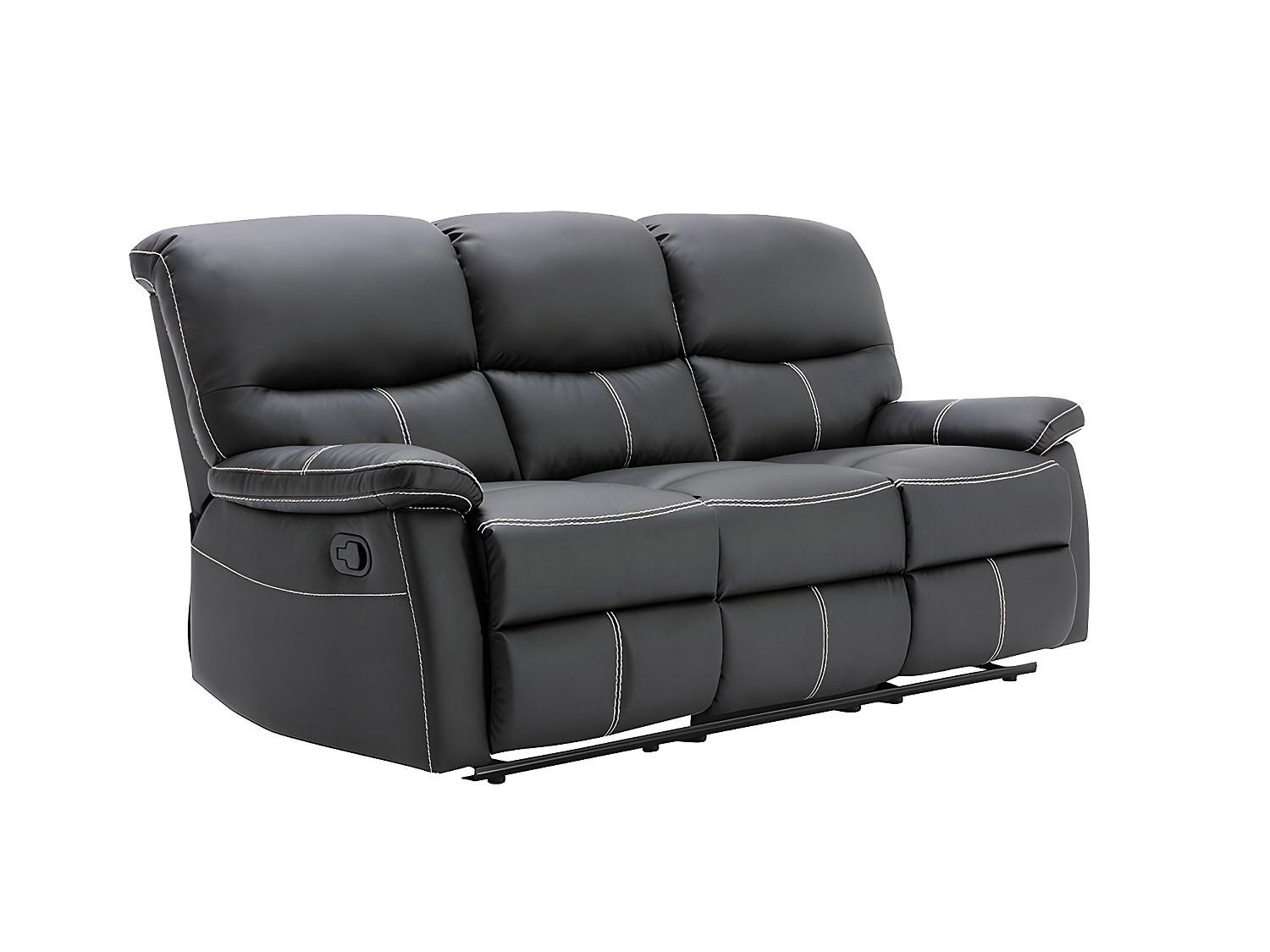 SOFAGARNITUR mit Relaxfunktion - 6 Personen-Sitzer - Kunstleder - Schwarz - - Schwarz, Leder (183/95/90cm) - Vente-Unique